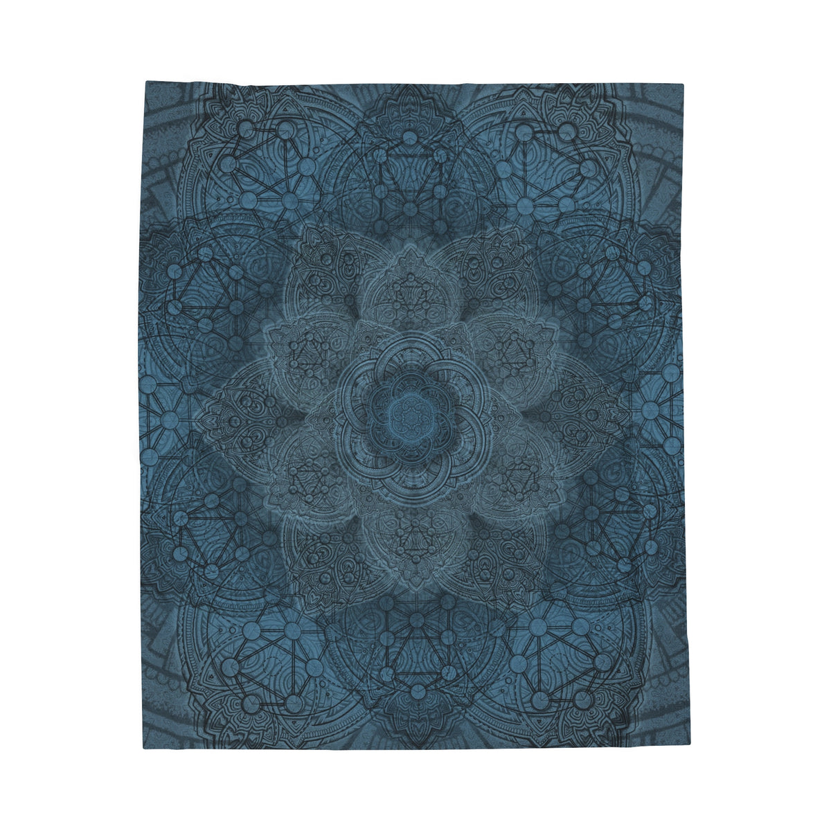 Blue Flower of Life - Velveteen Plush Blanket