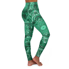 Malachite Mandala High Waisted Yoga Leggings