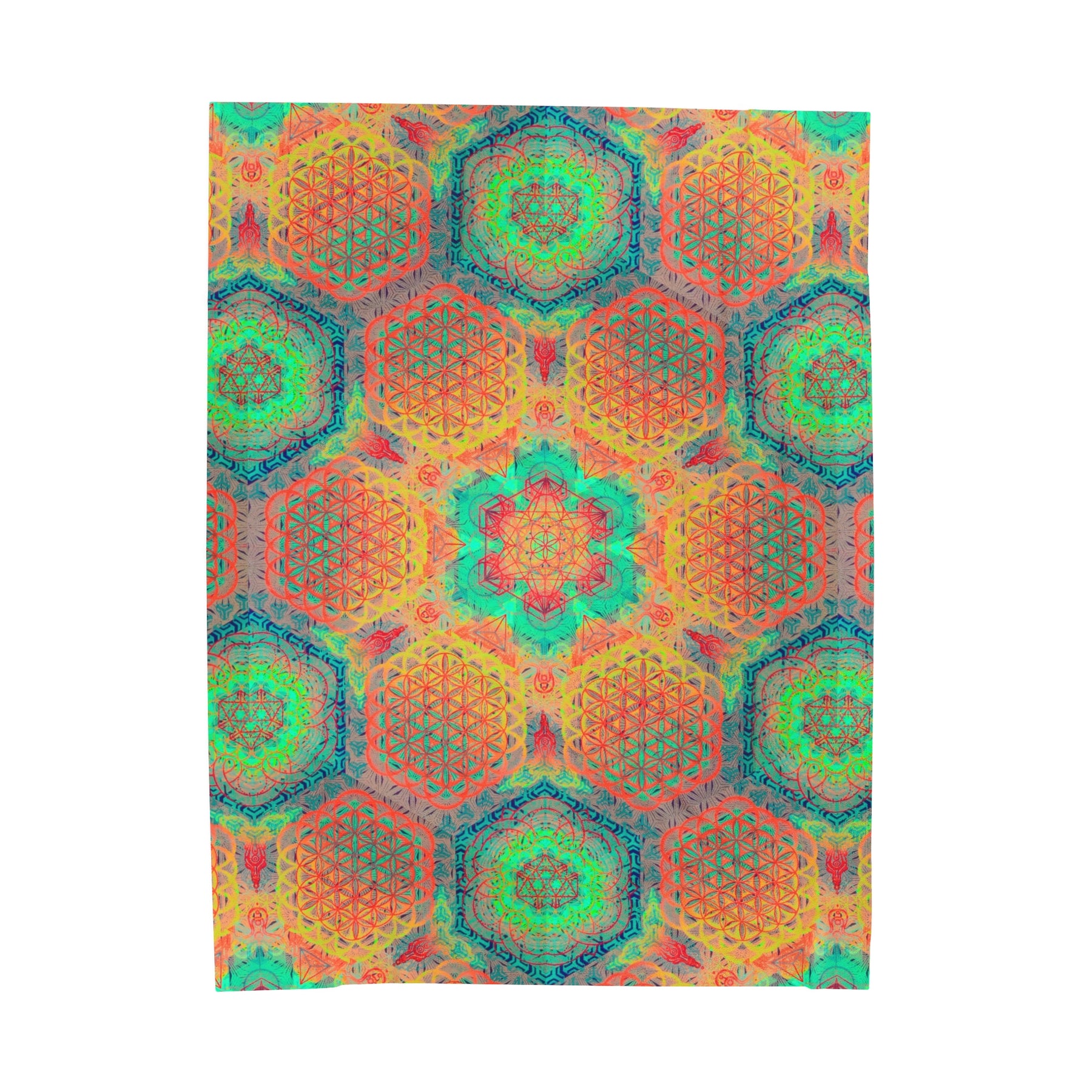 Sacred Geometry Mandala Velveteen Plush Blanket