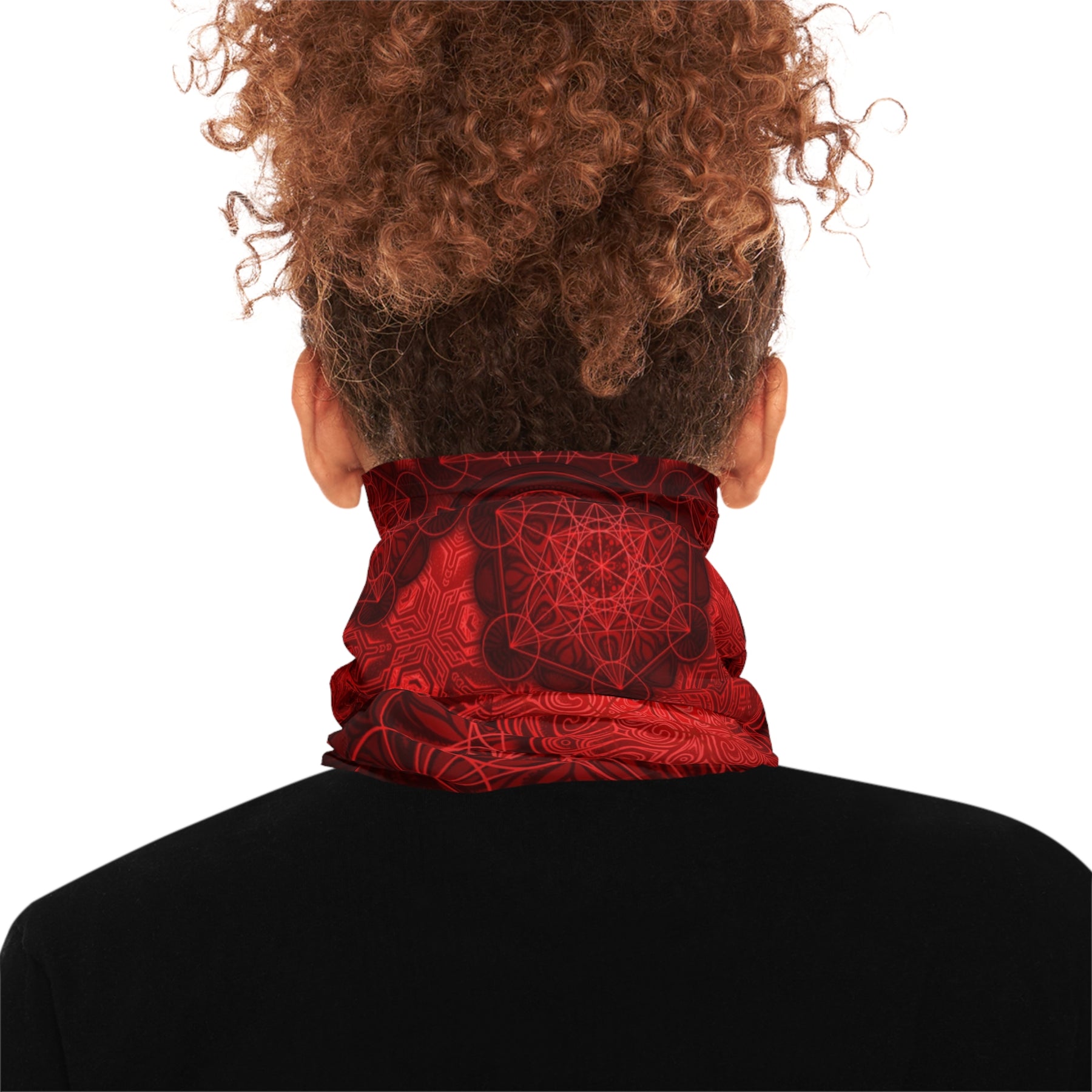 Red Sacred Geometry Mandala Neck Gaiter - Lightweight Stylish Face Covering for Outdoor Adventures