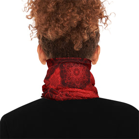 Red Sacred Geometry Mandala Neck Gaiter - Lightweight Stylish Face Covering for Outdoor Adventures