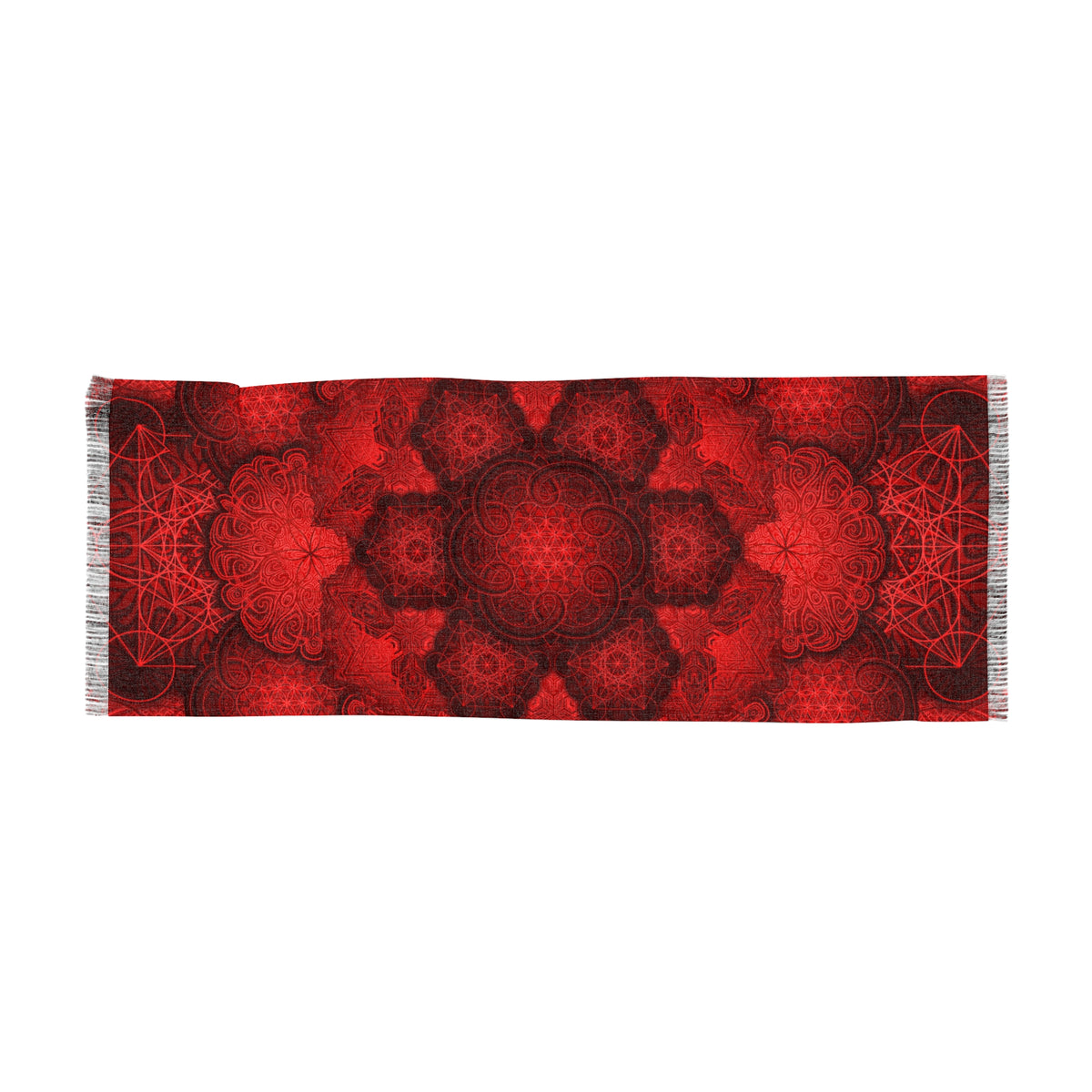 Red Sacred Geometry Mandala Scarf