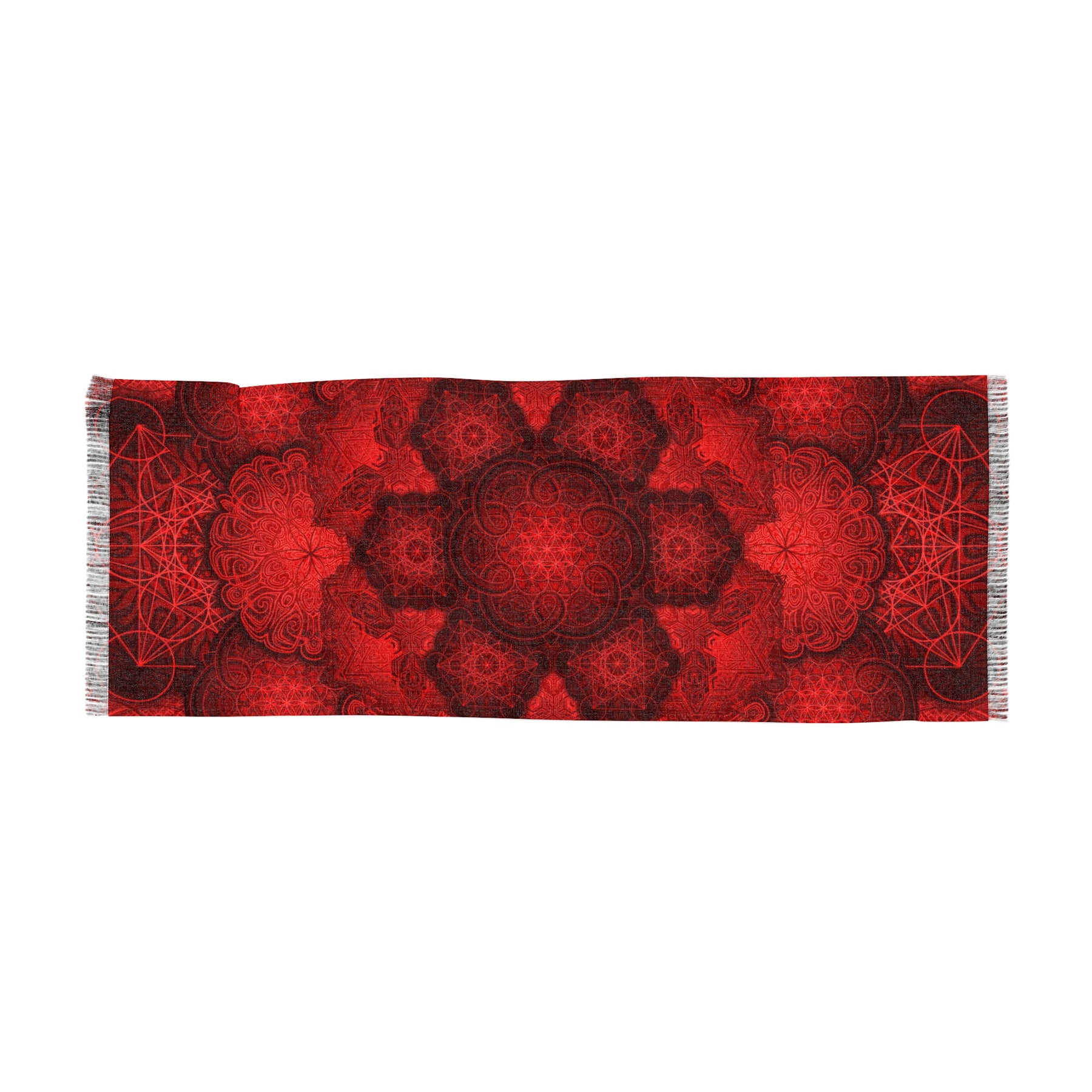 Red Sacred Geometry Mandala Scarf