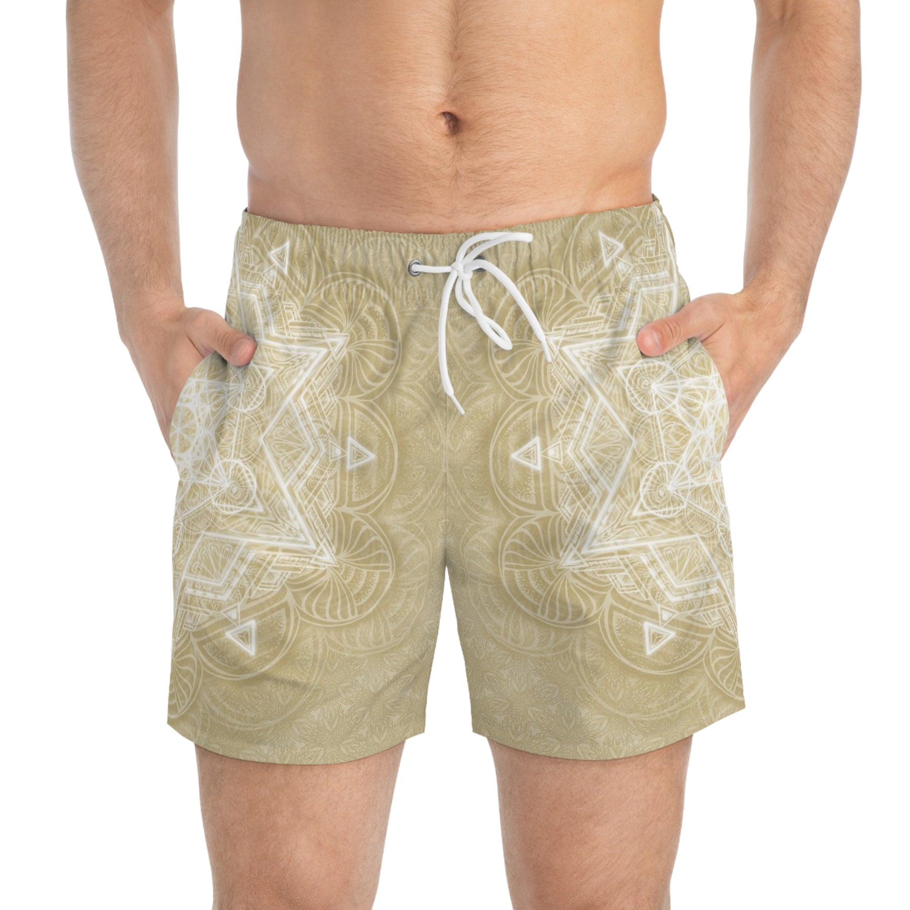 Muted Sacred Geometry Mandala Swim Trunks