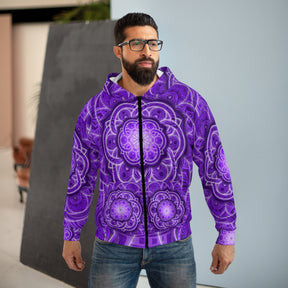 Purple Flower of Life Unisex Zip Hoodie