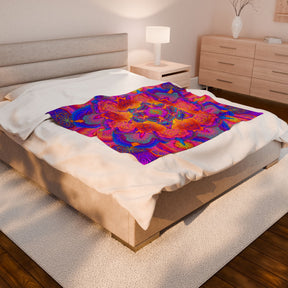 Psychedelic Mandala Velveteen Plush Blanket