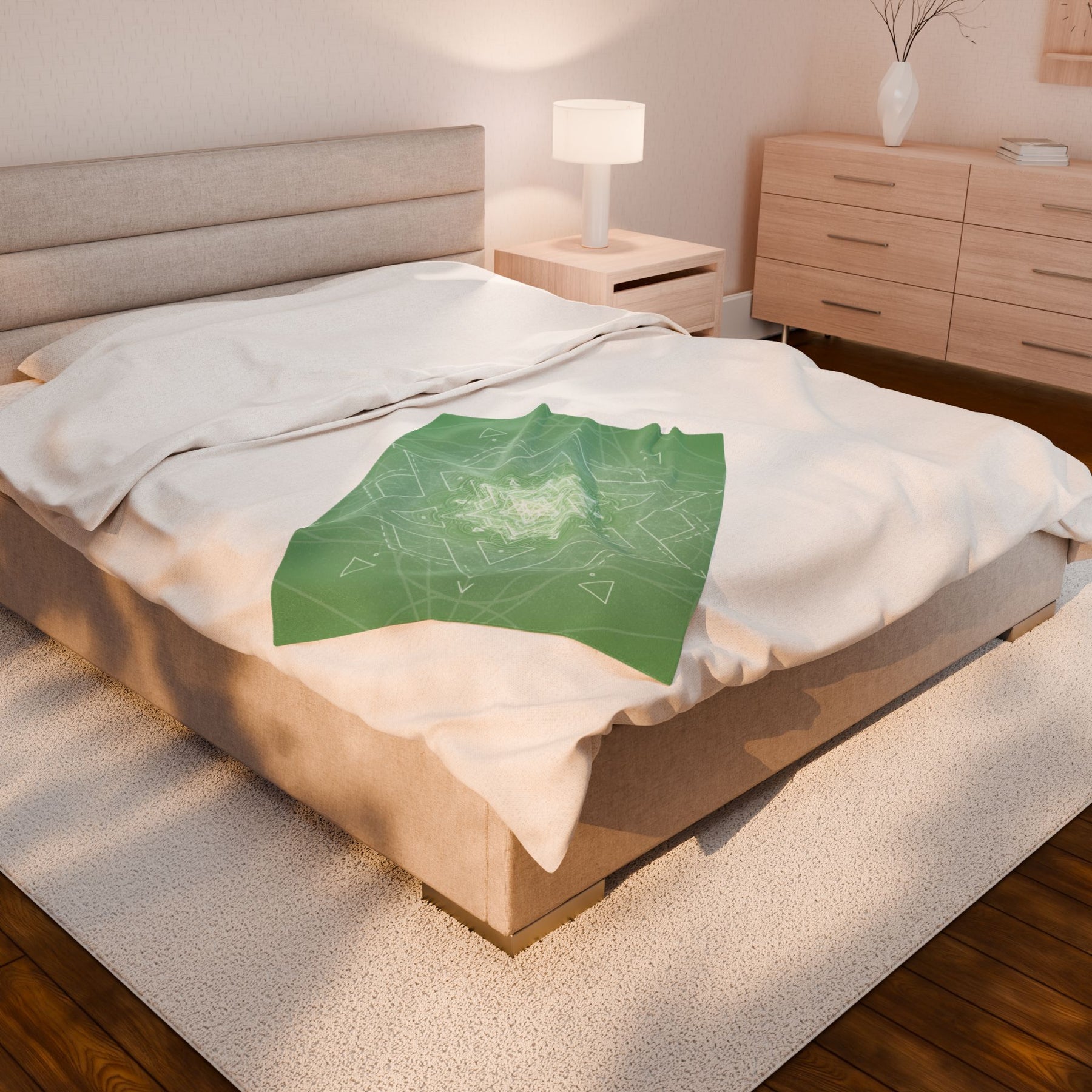 Mint Mandala Velveteen Plush Blanket