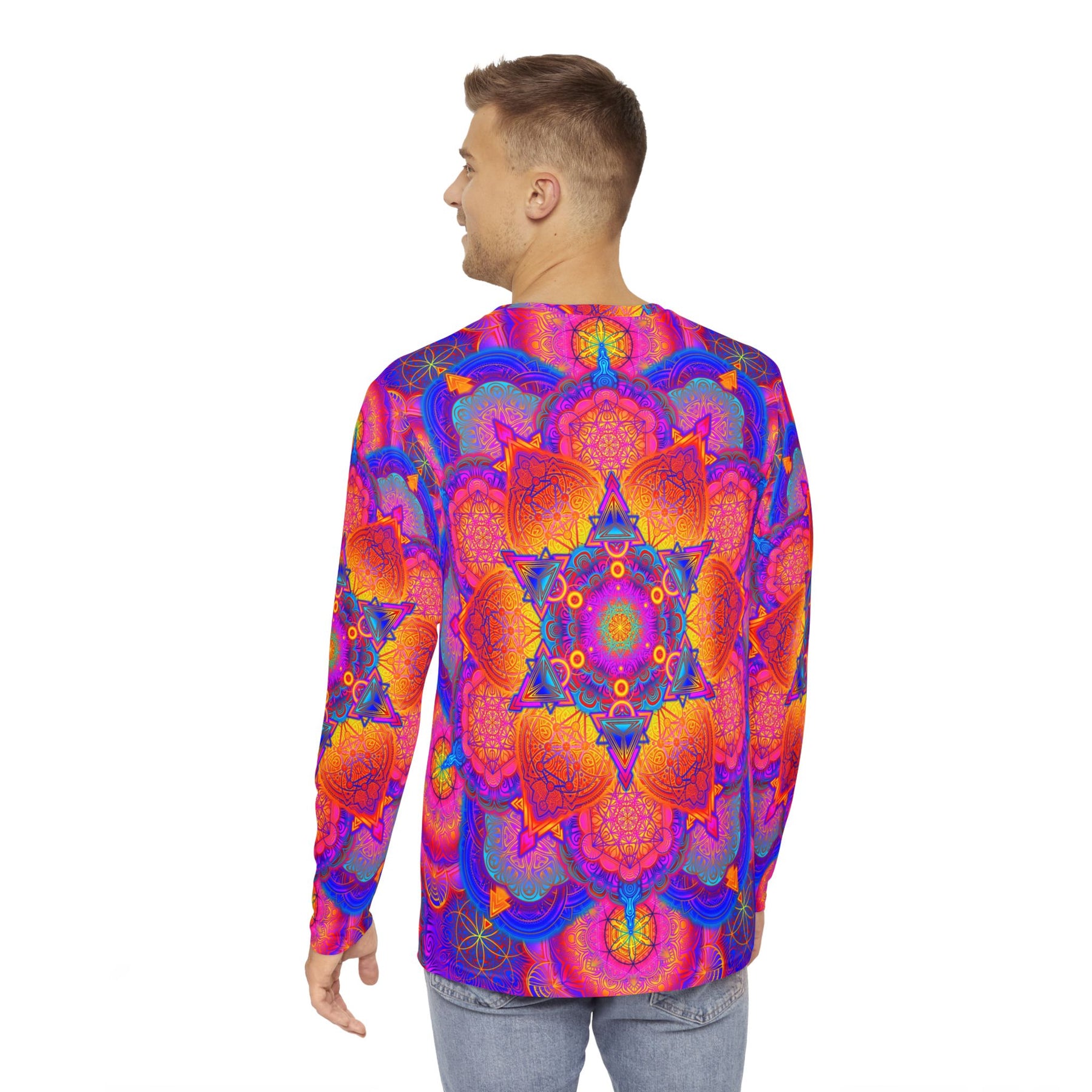 Psychedelic Mandala Men's Long Sleeve Shirt