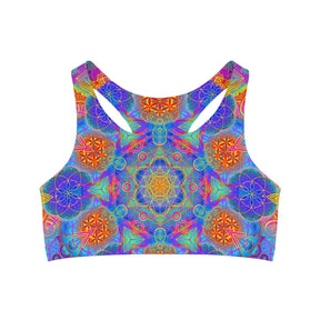 Psychedelic Metatron's Cube Mandala Sports Bra