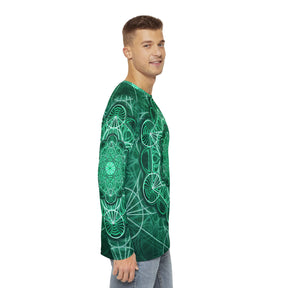 Malachite Mandala Men's Long Sleeve Shirt