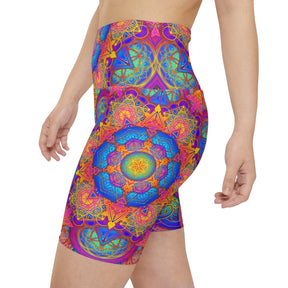 Psychedelic Metatrons Cube Mandala Workout Shorts