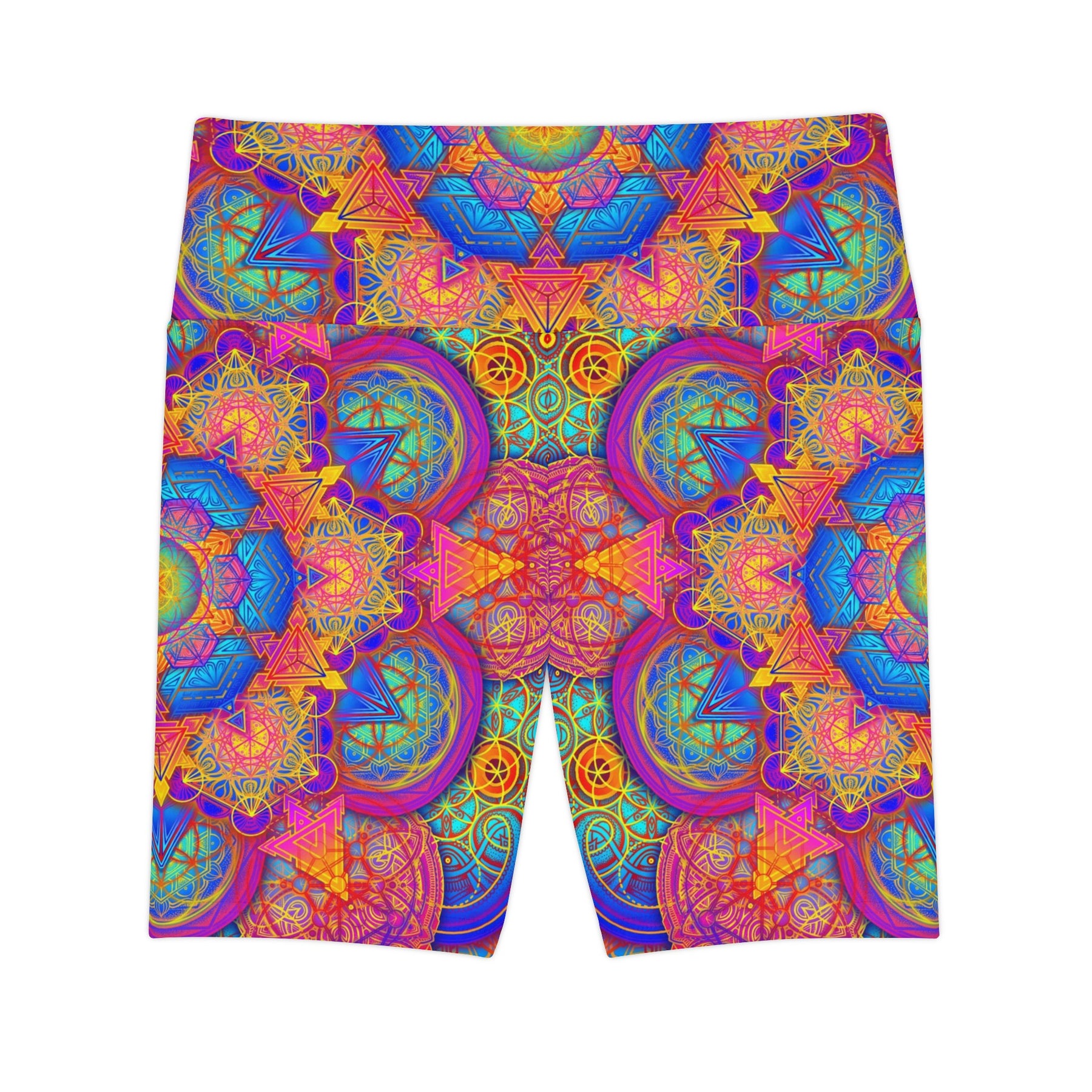 Psychedelic Metatrons Cube Mandala Workout Shorts