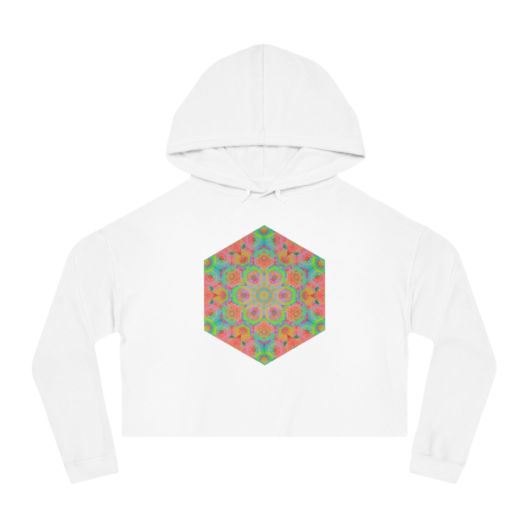 Psychedelic Mandala - Women’s Cropped Hooded Sweatshirt