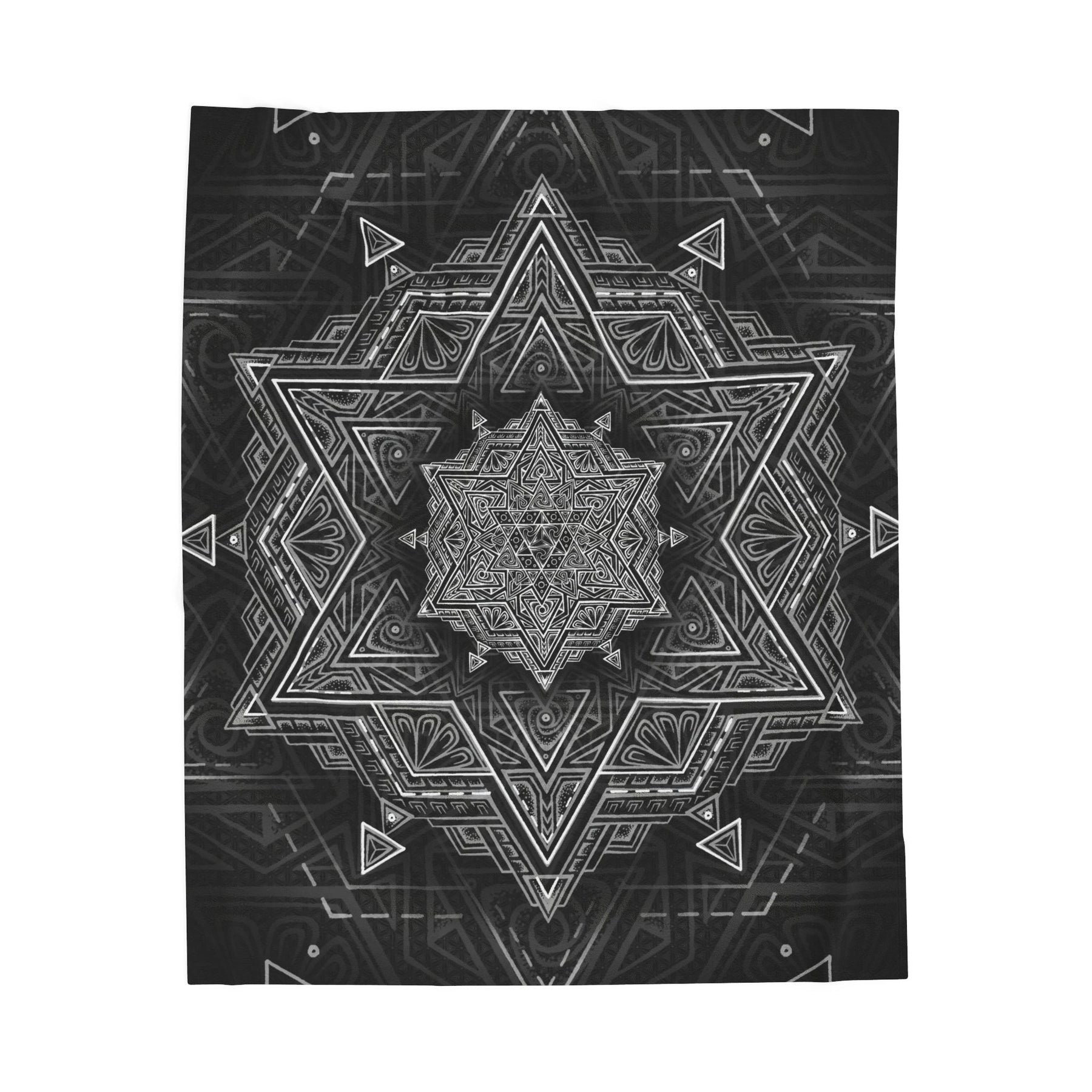 Star Tetrahedron Mandala Velveteen Plush Blanket