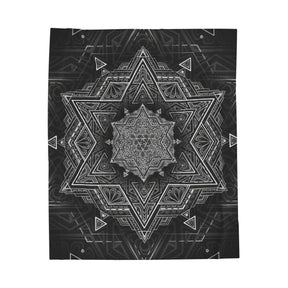 Star Tetrahedron Mandala Velveteen Plush Blanket