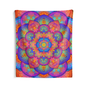 Psychedelic Metatron's Cube Mandala Wall Tapestry