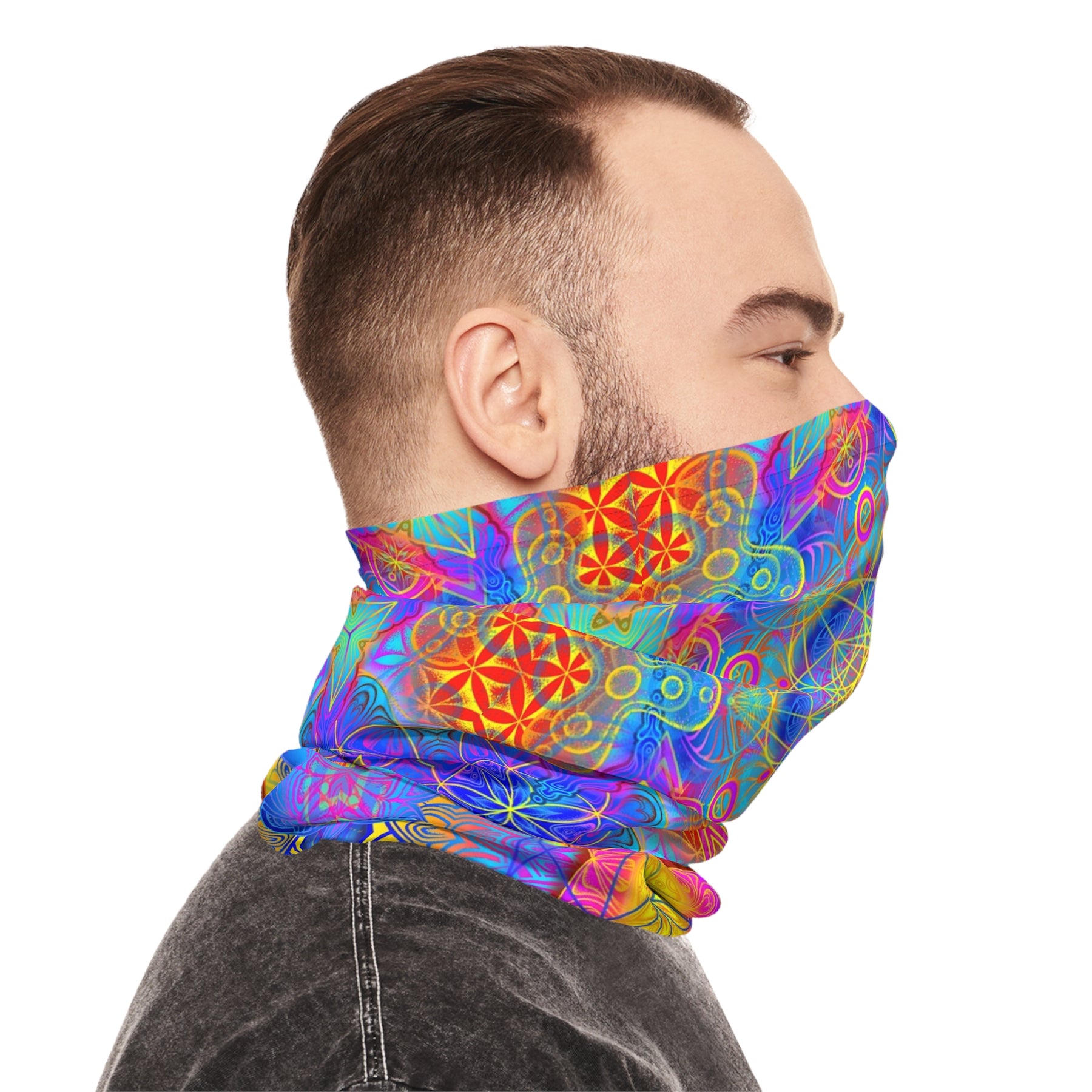 Psychedelic Mandala Neck Gaiter - Lightweight Stylish Face Covering for Outdoor Adventures
