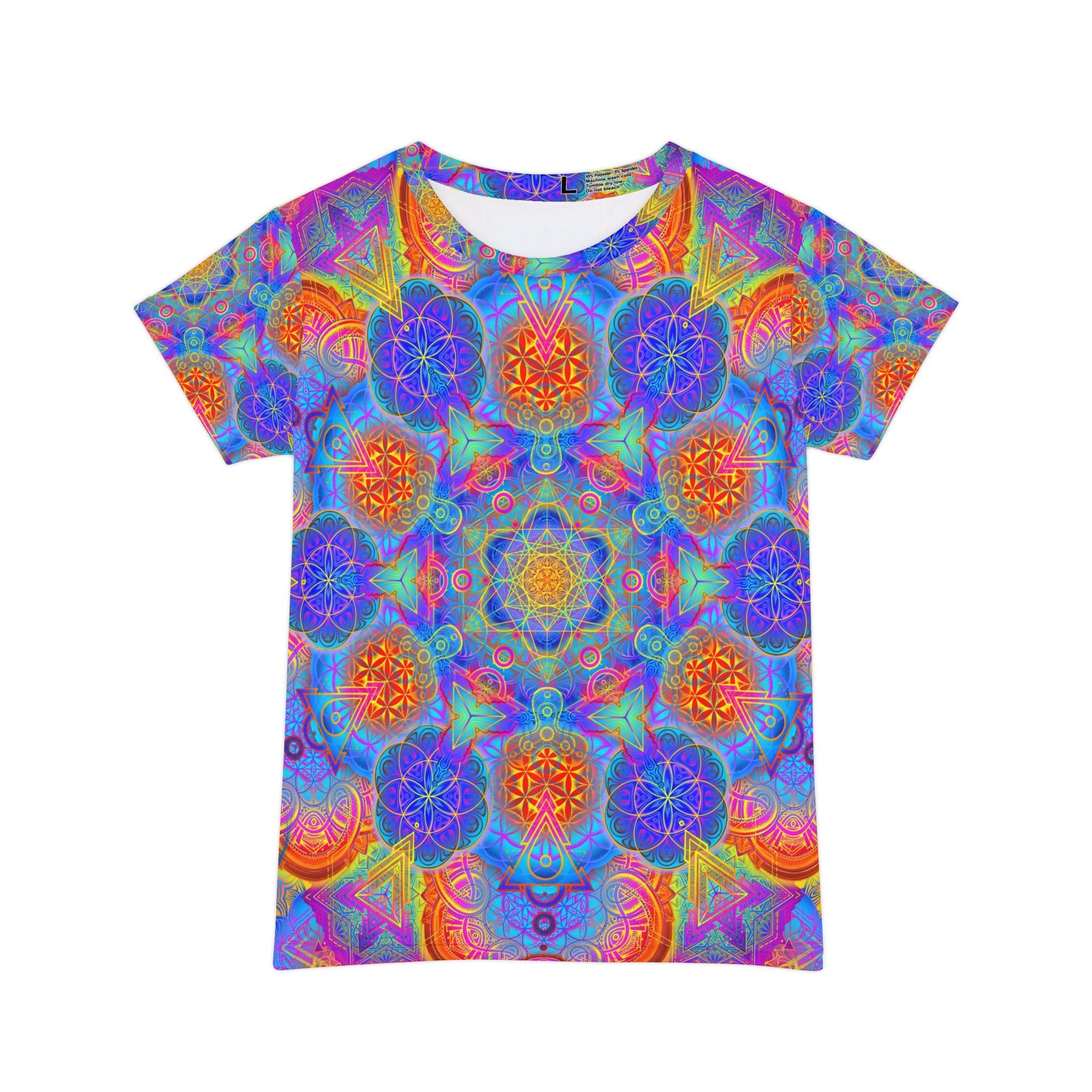 Psychedelic Metatron's Cube Mandala - Women's Short Sleeve Shirt