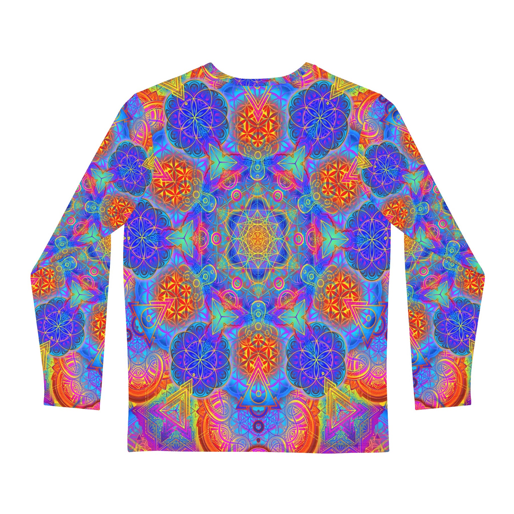 Psychedelic Mutations Cube Mandala Men's Long Sleeve Shirt