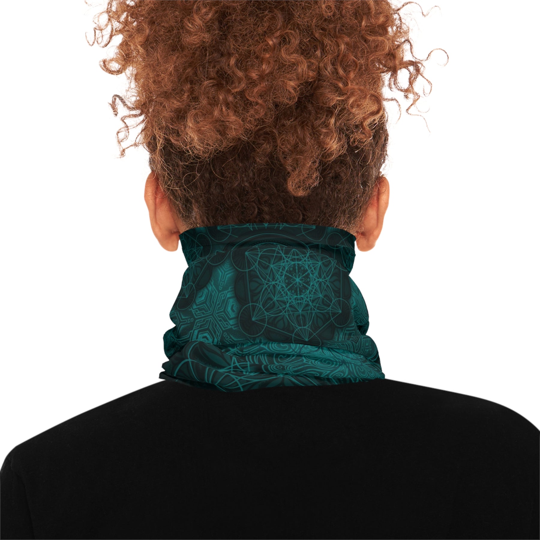 Teal Sacred Geometry Mandala Neck Gaiter - Lightweight Stylish Face Covering for Outdoor Adventures