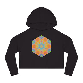 Psychedelic Mandala - Women’s Cropped Hooded Sweatshirt