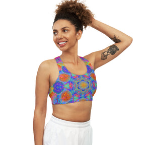 Psychedelic Metatron's Cube Mandala Sports Bra