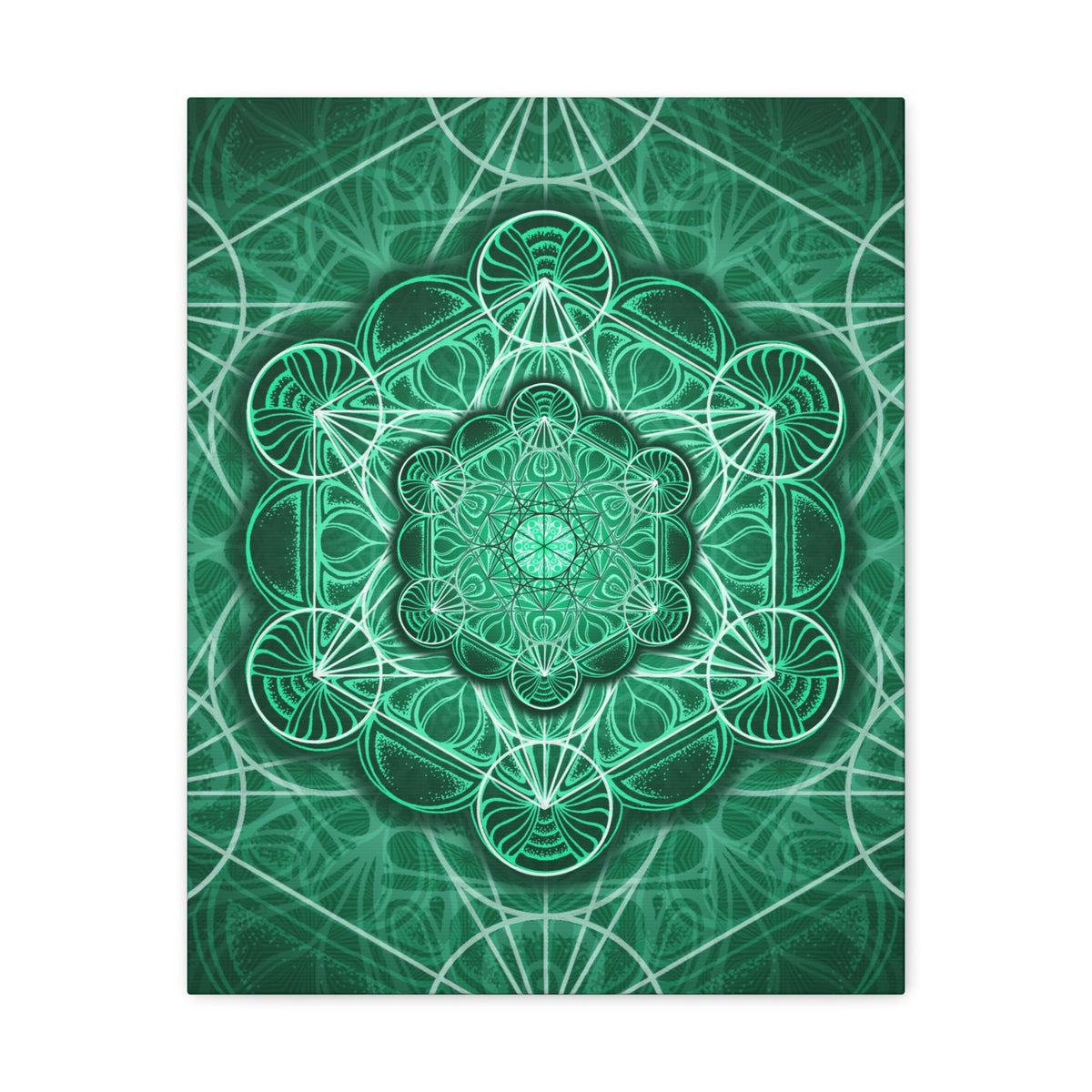 Malachite Mandala Canvas Print