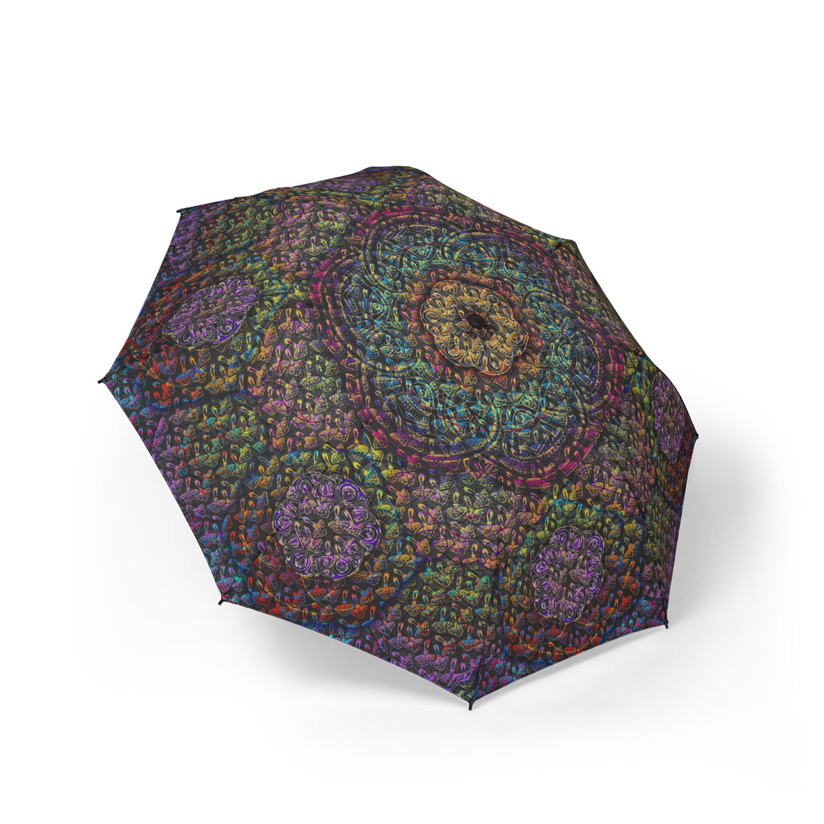 Mushroom Mandala Automatic Foldable Umbrella