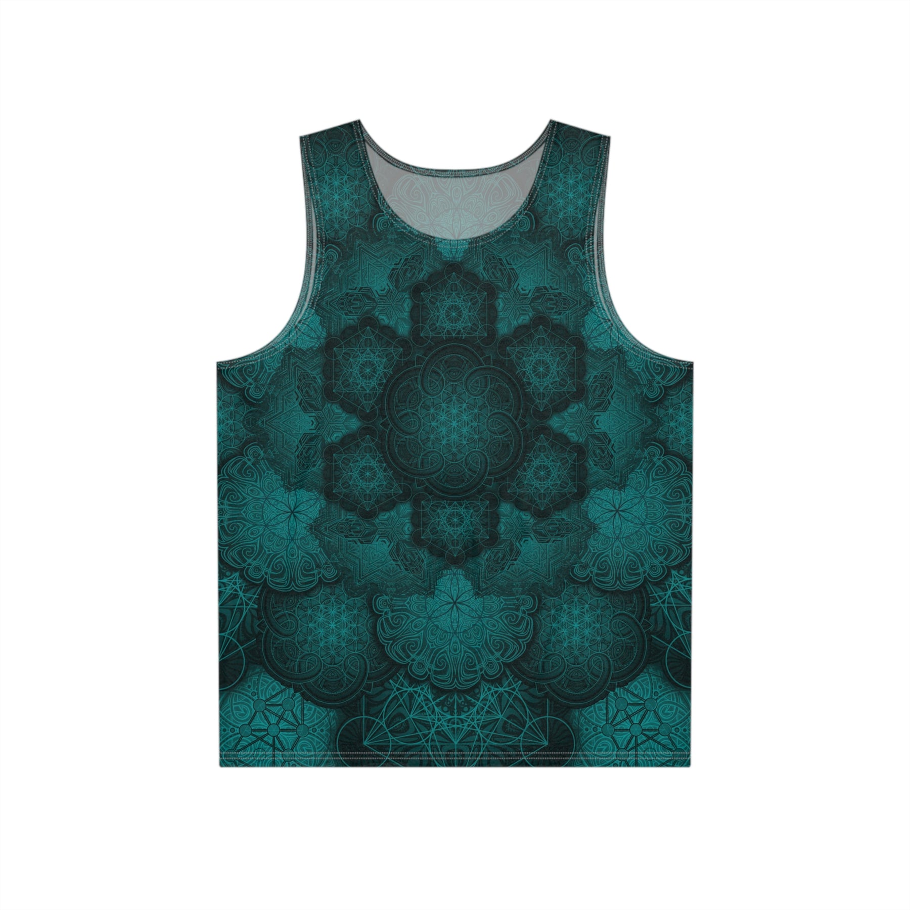 Teal Sacred Geometry Mandala Men's Tank