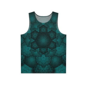 Teal Sacred Geometry Mandala Men's Tank