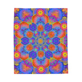 Psychedelic Metatron's Cube Mandala - Velveteen Plush Blanket