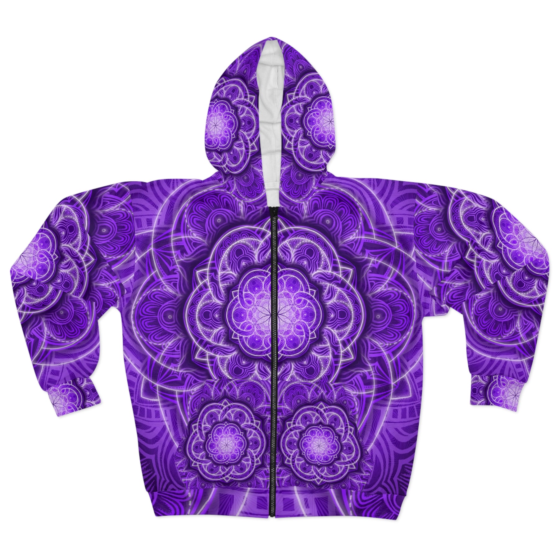 Purple Flower of Life Unisex Zip Hoodie