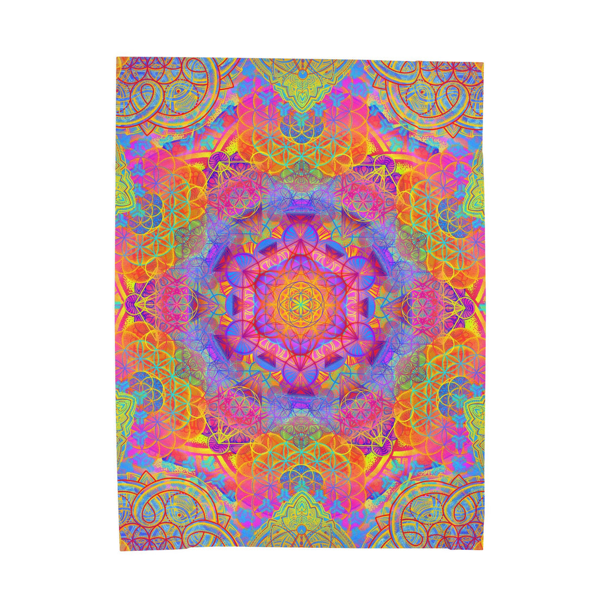 Psychedelic Mandala Velveteen Plush Blanket