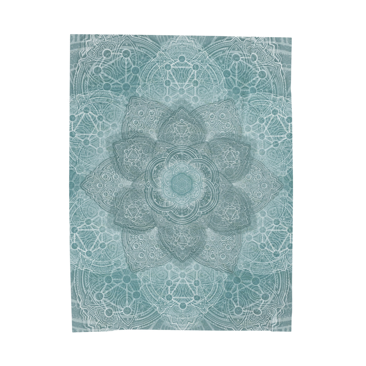 Light Blue Sacred Geometry Velveteen Plush Blanket