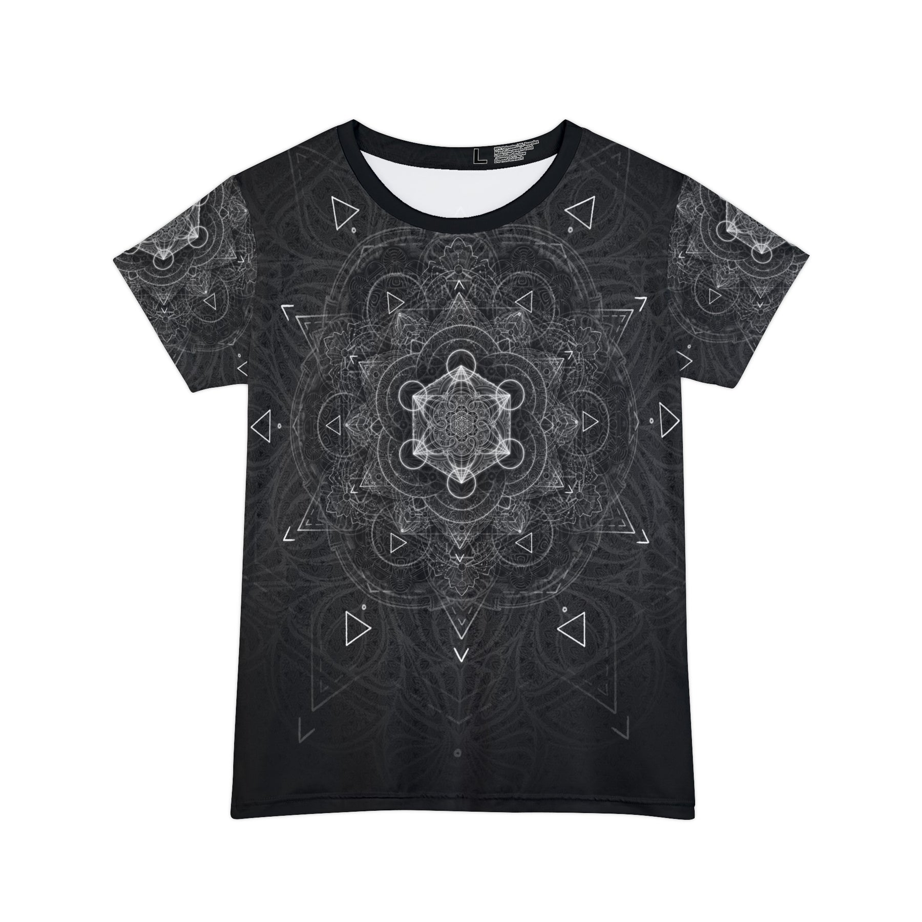 Black and White Sacred Geometry Mandala - Women's Short Sleeve Shirt