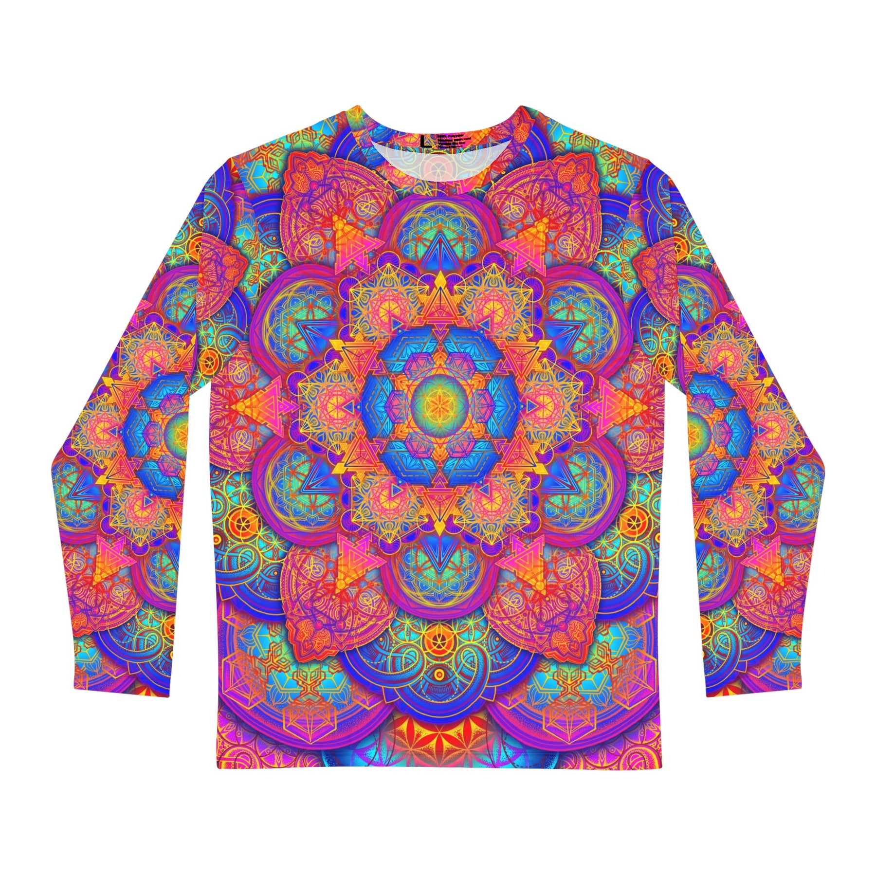 Psychedelic Sacred Geometry Mandala Men's Long Sleeve Shirt