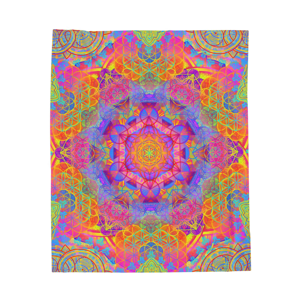 Sunrise Mandala - Velveteen Plush Blanket