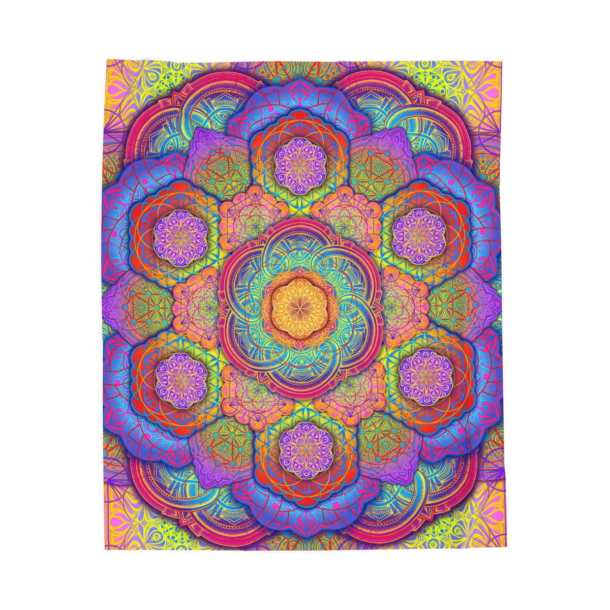 Psychedelic Mandala Velveteen Plush Blanket