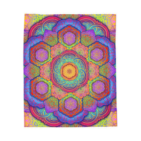 Psychedelic Mandala Velveteen Plush Blanket