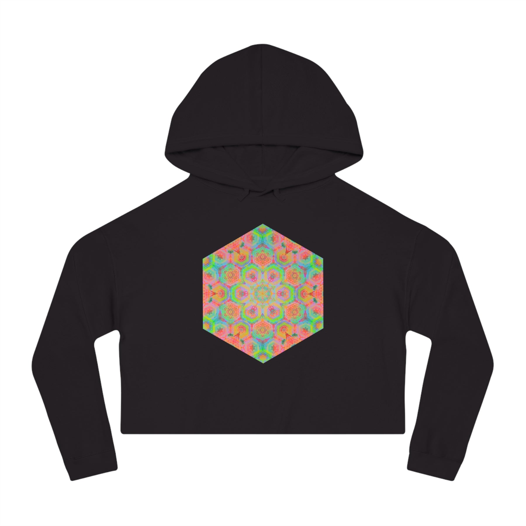 Psychedelic Mandala - Women’s Cropped Hooded Sweatshirt