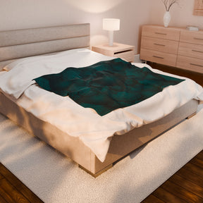 Teal Mandala Velveteen Plush Blanket