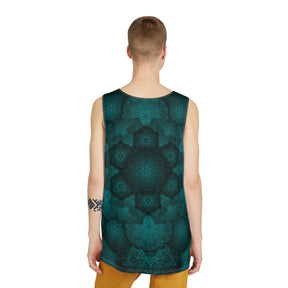 Teal Sacred Geometry Mandala Men's Tank