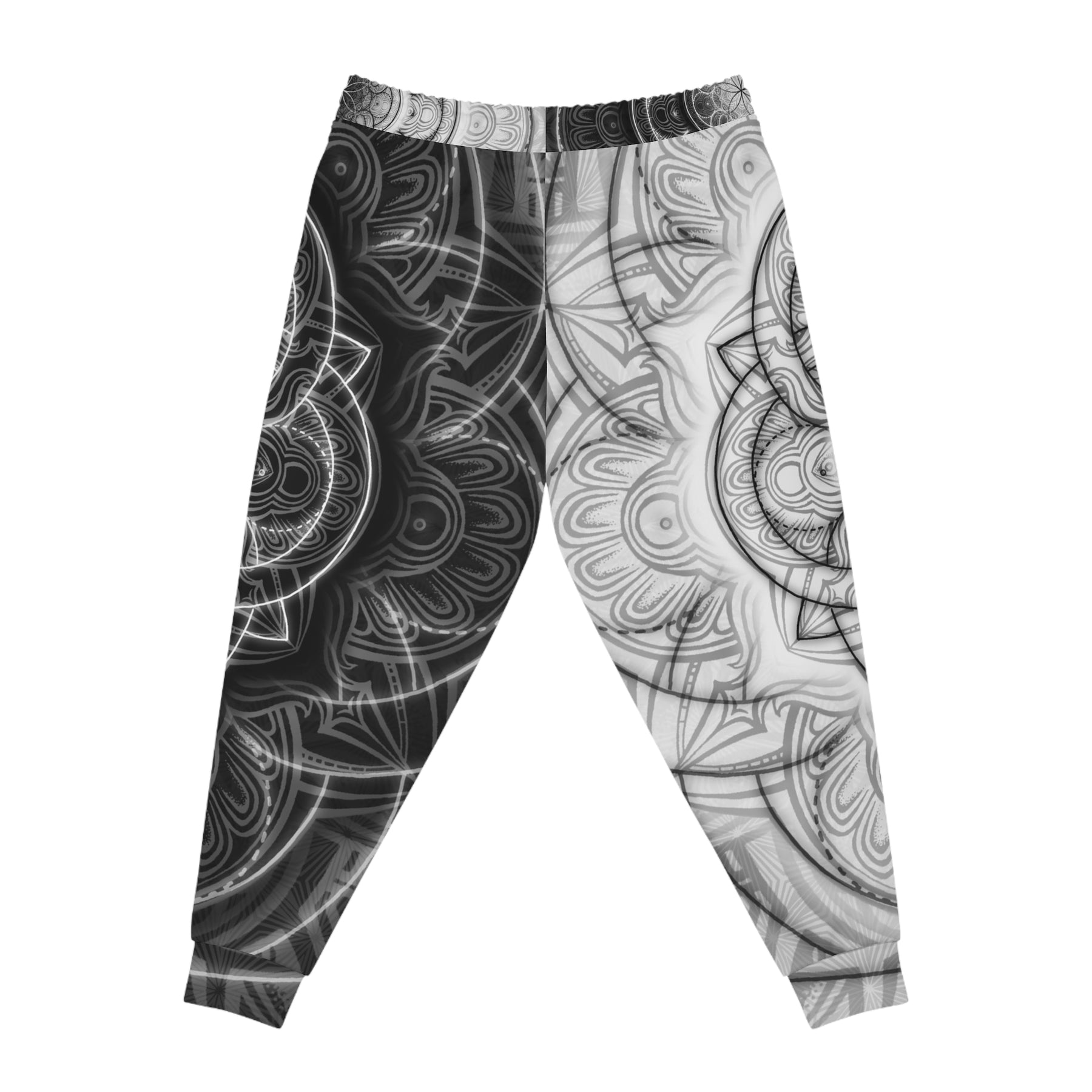 Black and White Flower of Life Joggers
