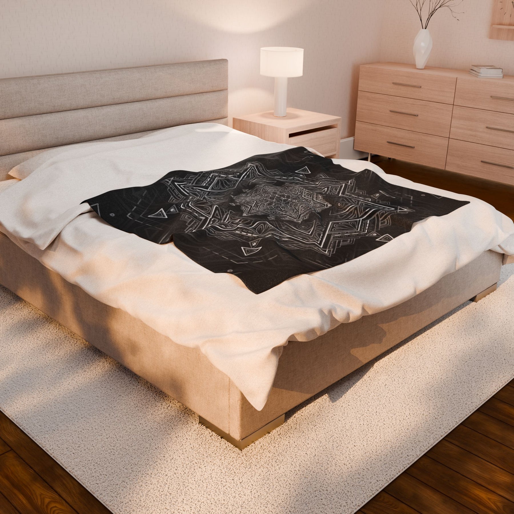 Star Tetrahedron Mandala Velveteen Plush Blanket