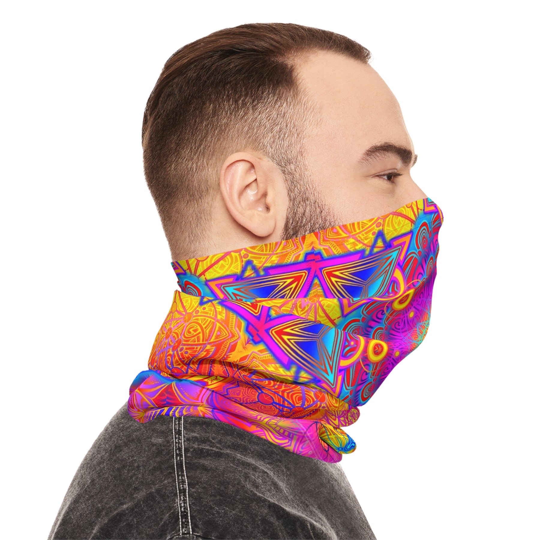 Psychedelic Mandala Neck Gaiter - Lightweight Stylish Face Covering for Outdoor Adventures