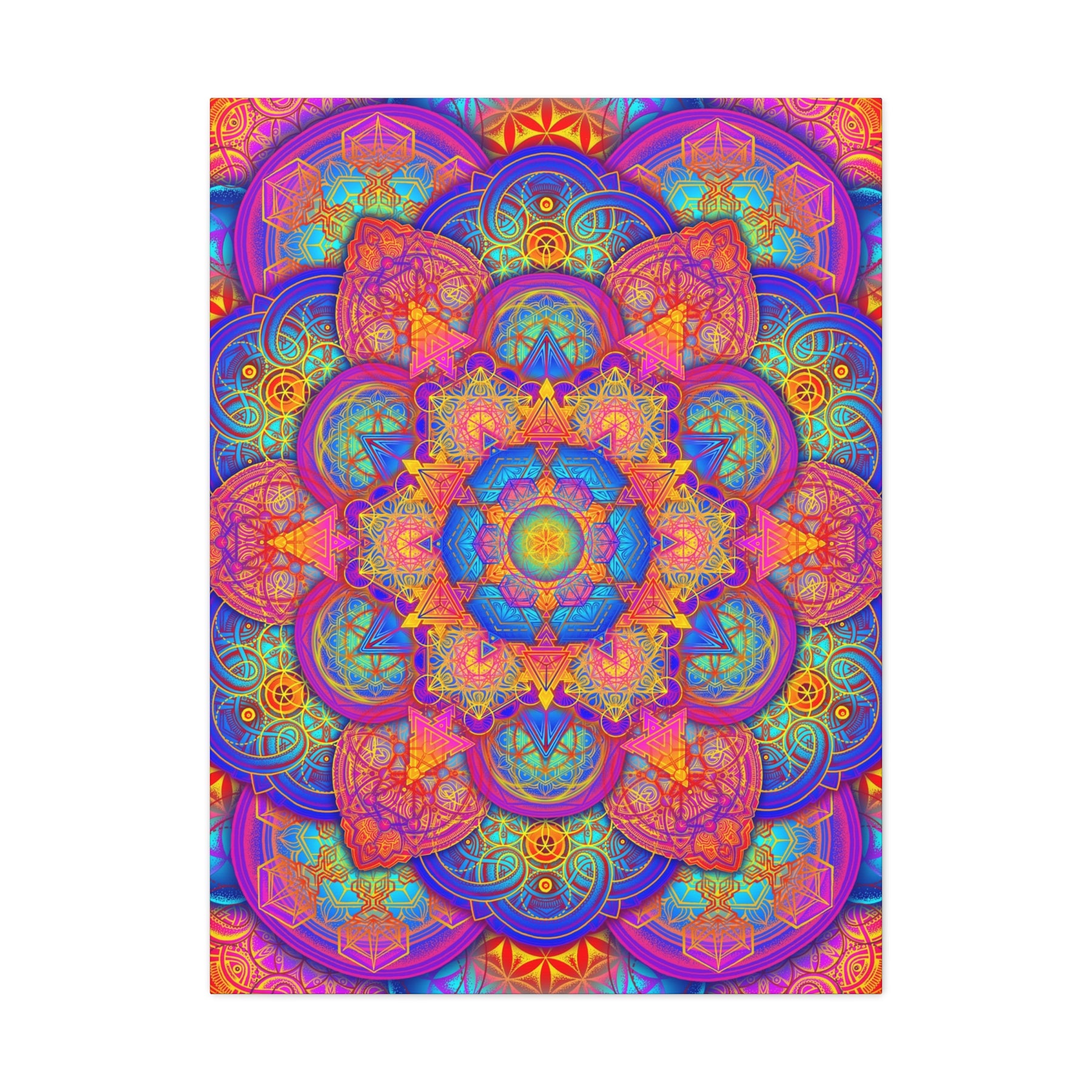 Psychedelic Metatron's Cube Canvas Print