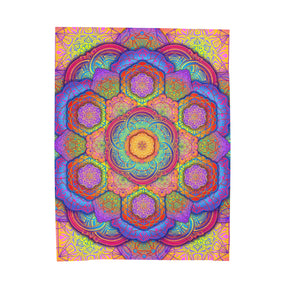 Psychedelic Mandala - Velveteen Plush Blanket