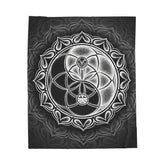 Seed of Life Yin Yang Velveteen Plush Blanket