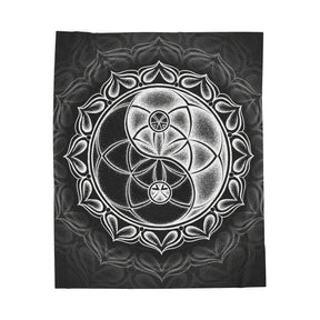 Seed of Life Yin Yang Velveteen Plush Blanket