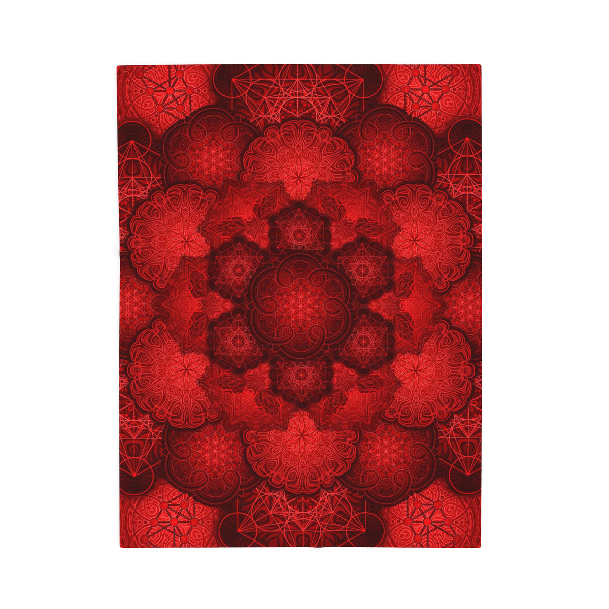 Red Mandala Velveteen Plush Blanket